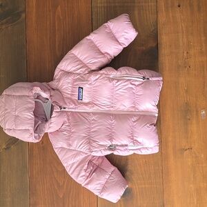 Patagonia Light Pink Hooded Puffer Jacket